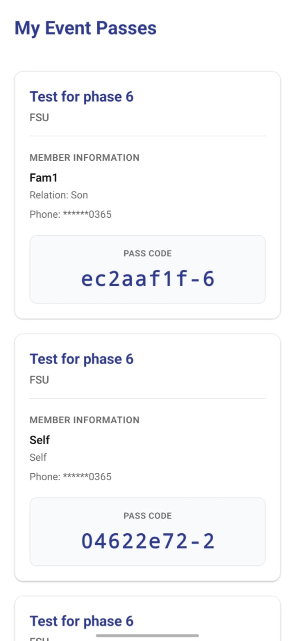 Digital event passes